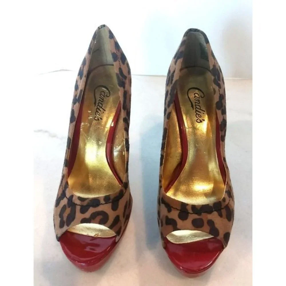 Savage Platform PUMPS Leopard‎ Print RED Stilletto High HEELS Candies Size 6.5